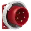 Вилка встраиваемая 16А/400V/3P+N+E/IP67, фланец 75x75