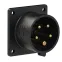 Вилка встраиваемая 16А/400V/3P+N+E/IP44, черная