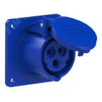 Розетка встраиваемая прямая 16А/230V/1P+N+E/IP44, фланец 75x75