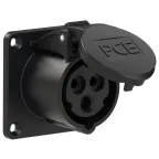                  PCE Розетка встраиваемая 16А 230В 1P+N+E IP44, IP44 черная
               