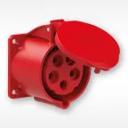                  Розетка встраиваемая прямая 32А/400V/3P+N+E/IP67, фланец 75x75
               
