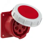 Розетка встраиваемая прямая 16А/400V/3P+N+E/IP67, фланец 75x75
