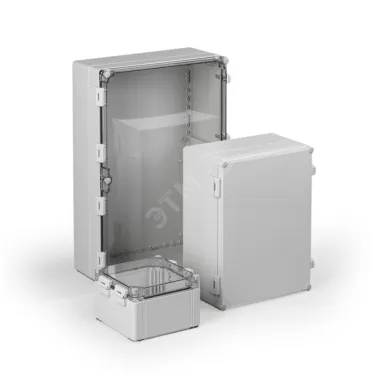 Cubo W 400X400X187, с петелями и замками, Вставка рамная, прозрачная крышка, PC, IP66