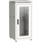 Шкаф сетевой 19дюймов LINEA N 28U 600х600 мм стеклянная передняя дверь. задняя металлическая серый