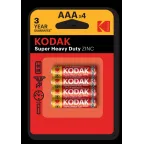 Батарейка Kodak R03-4BL SUPER HEAVY DUTY Zinc [K3AHZ-4] (48/240/54000)