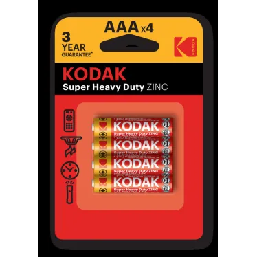 Батарейка Kodak R03-4BL SUPER HEAVY DUTY Zinc [K3AHZ-4] (48/240/54000)