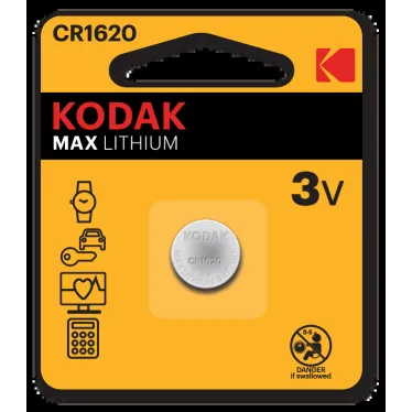 Батарейка Kodak CR1620-1BL MAX Lithium (60/240/50400)