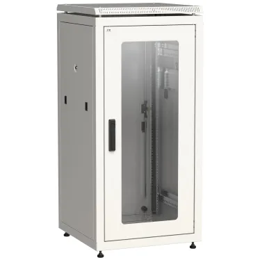 Шкаф сетевой 19дюйм LINEA N 18U 600х800 мм стеклянная передняя дверь. задняя металлическая серый