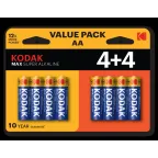                  Батарейка Kodak LR6 4+4BL MAX SUPER Alkaline AA
               
