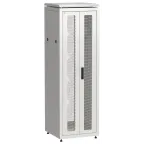                  Шкаф напольный сетевой 19' LINEA N 38U 600х600мм передняя распашная перфорированная дверь задняя перфорированная серый
               