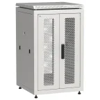                  Шкаф напольный сетевой 19' LINEA N 18U 600х600мм передняя распашная перфорированная дверь задняя перфорированная серый
               