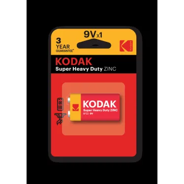 Батарейка Kodak 6F22-1BL SUPER HEAVY DUTY Zinc [K9VHZ-1B] (10/50/9900)