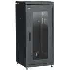 Шкаф сетевой 19' LINEA N 18U 600х600мм стеклянная передняя дверь черный