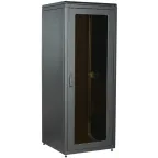 Шкаф сетевой 19' LINEA N 28U 800х800мм стеклянная передняя дверь задняя металлическая черный