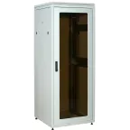 Шкаф сетевой 19' LINEA N 28U 800х800мм стеклянная передняя дверь задняя металлическая серый