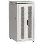 Шкаф напольный сетевой 19' LINEA N 24U 600х800мм передняя распашная перфорированная дверь задняя перфорированная серый