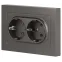 Розетка Intro Accent 6-205-09 двойная 2X2P+E Schuko, 16А-250В, IP20, СУ, AL/CU, титан