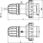 Вилка кабельная IP67 32A 3P+E 400В