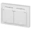 Розетка Intro Accent 6-210-01 2х2P+E Schuko с крышками штор., 16А-250В, IP44, СУ, AL/CU, белый