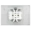 Розетка Intro Accent 6-210-01 2х2P+E Schuko с крышками штор., 16А-250В, IP44, СУ, AL/CU, белый