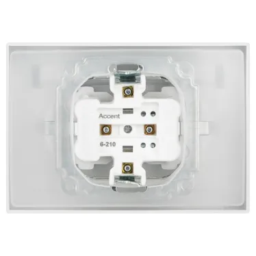 Розетка Intro Accent 6-210-01 2х2P+E Schuko с крышками штор., 16А-250В, IP44, СУ, AL/CU, белый