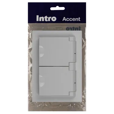 Розетка Intro Accent 6-210-01 2х2P+E Schuko с крышками штор., 16А-250В, IP44, СУ, AL/CU, белый