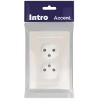 Розетка Intro Accent 6-204-06 2х2P, 16А-250В, IP20, СУ, AL/CU, перламутр