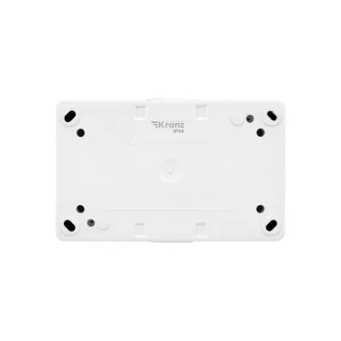 Блок горизонтальный 2 розетки (керамика) INDUSTRIAL IP54 с заземлением, о/у, белый