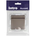 Розетка Intro Accent 6-203-08 2P+E Schuko с крышкой, 16А-250В, IP20, СУ, AL/CU, Accent, бронза