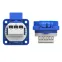 Розетка встраиваемая 16А/250V/2P+E/IP54 50x50 подкл. сзади синяя
