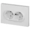 Розетка Intro Accent 6-208-01 , 2X2P+E Schuko со шторками, 16А-250В, IP20, СУ, AL/CU, белый