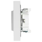 Розетка Intro Accent 6-208-01 , 2X2P+E Schuko со шторками, 16А-250В, IP20, СУ, AL/CU, белый