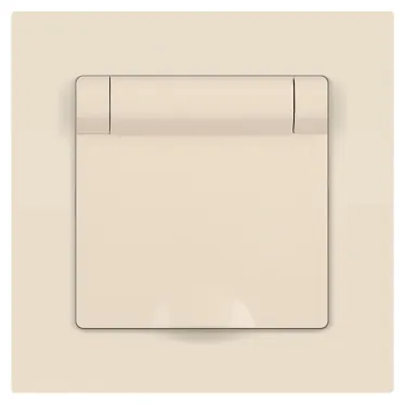 Розетка Intro Accent 6-203-02 2P+E Schuko с крышкой, 16А-250В, IP20, СУ, сл.кость