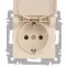 Розетка Intro Accent 6-203-02 2P+E Schuko с крышкой, 16А-250В, IP20, СУ, сл.кость