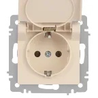 Розетка Intro Accent 6-203-02 2P+E Schuko с крышкой, 16А-250В, IP20, СУ, сл.кость