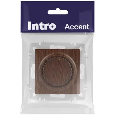 Светорегулятор Intro Accent 6-401-10 поворотный, 600Вт 230В, IP20, СУ, венге