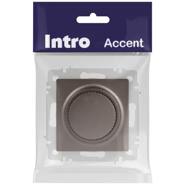 Светорегулятор Intro Accent 6-401-08 поворотный, 600Вт 230В, IP20, СУ, бронза