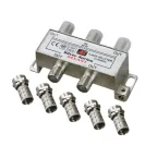                  Делитель ТВ х 4 + 5шт. F BOX 5-1000 МГц Silver,
               