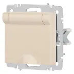Розетка Intro Accent 6-203-02 2P+E Schuko с крышкой, 16А-250В, IP20, СУ, сл.кость