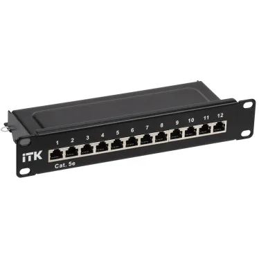 Патч-панель 1U кат.5E STP 12 портов 10дюйм Dual IDC