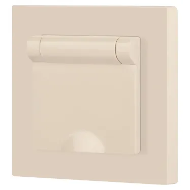 Розетка Intro Accent 6-203-02 2P+E Schuko с крышкой, 16А-250В, IP20, СУ, сл.кость