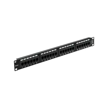 Патч-панель 19 1U 24 порта RJ-45 категория 5e UTP черная
