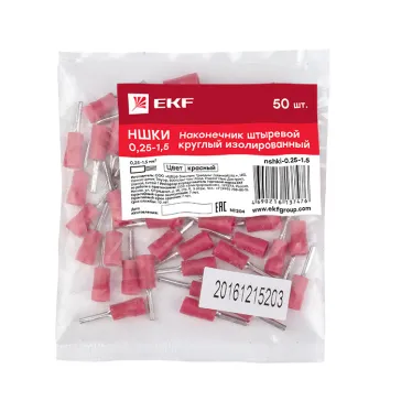 Наконечник штыревой круглый изолированный НШКИ 0.25-1.5 (уп.50шт) PROxima