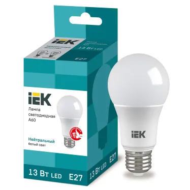 Лампа светодиодная A60 груша 13Вт 230В 4000К E27 IEK
