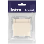 Розетка Intro Accent 6-203-02 2P+E Schuko с крышкой, 16А-250В, IP20, СУ, сл.кость
