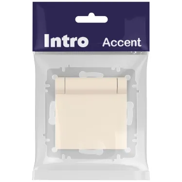 Розетка Intro Accent 6-203-02 2P+E Schuko с крышкой, 16А-250В, IP20, СУ, сл.кость