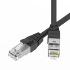 Патч-корд экранированный SLIM CAT6A S/FTP 4х2, 28 AWG, LSZH, чёрный, 1м