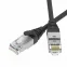 Патч-корд экранированный Ultra SLIM CAT6A S/FTP 4х2, 30 AWG, LSZH, чёрный, 0,3м
