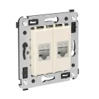 Avanti Компьютерная розетка RJ-45 без шторки в стену кат.5e двойная экранированная Ванильная дымка