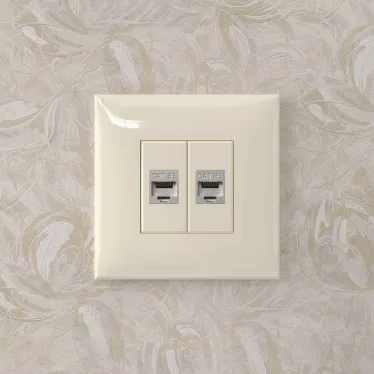 Avanti Компьютерная розетка RJ-45 без шторки в стену кат.5e двойная экранированная Ванильная дымка